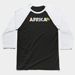 African Flag Colors Distressed Muddy Buffalo Baseball T-Shirt